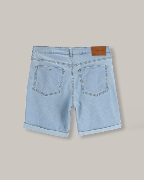 Bermuda Slim De Mezclilla Azul Cielo